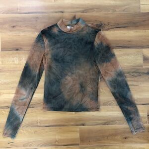 Ripe Earthy Sheer Tie-Dye Long Sleeve Top